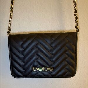 bebe Black Quilted Crossbody Bag